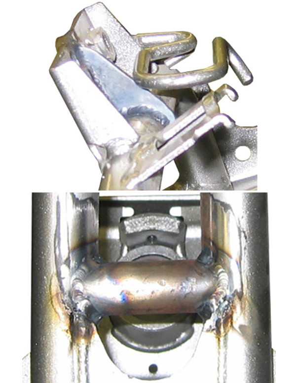 YAMAHA YFZ450 FRAME, Gusset kit (installed) (2) WALSH Race Craft