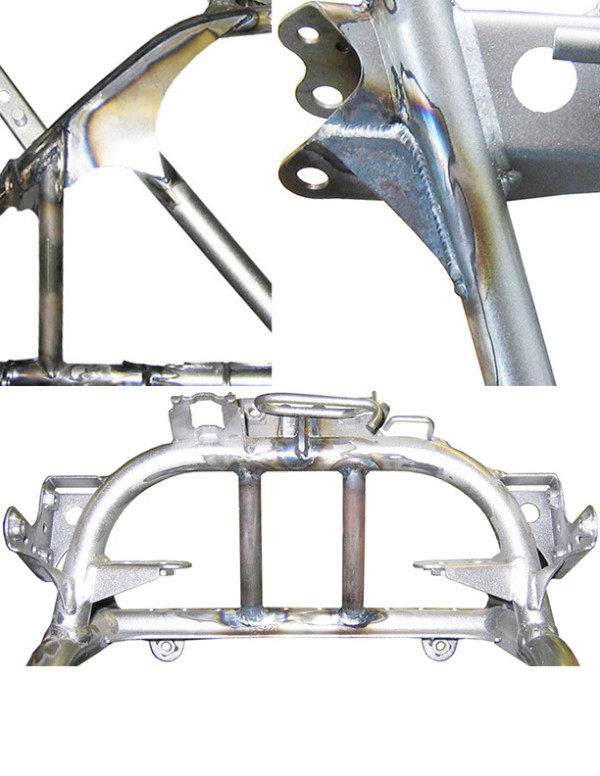 YAMAHA YFZ450 FRAME, Gusset kit (installed) WALSH Race Craft